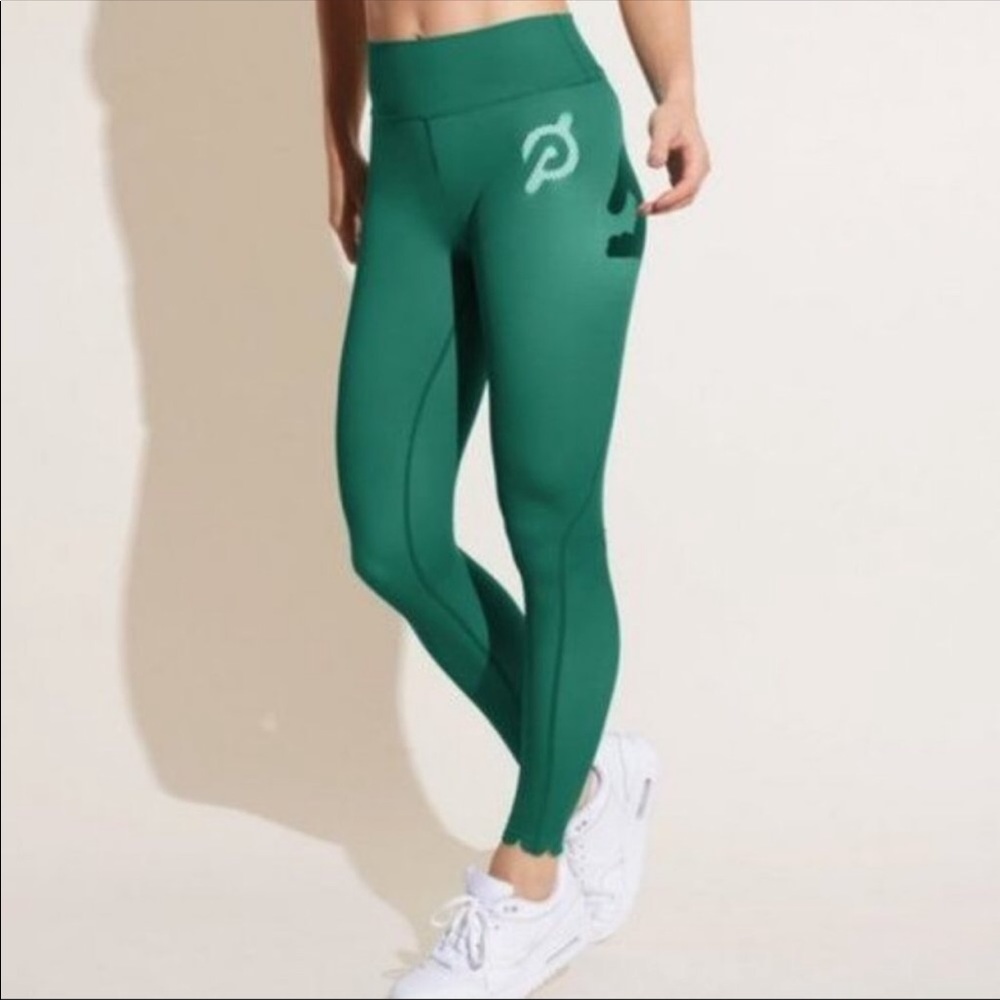 Peloton Leggings Scalloped Green Emerald S